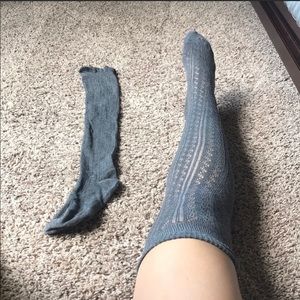 Gray over the knee socks!